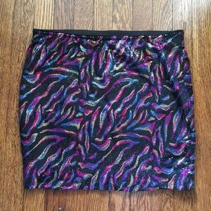 Lily White Fitted Sequin Skirt